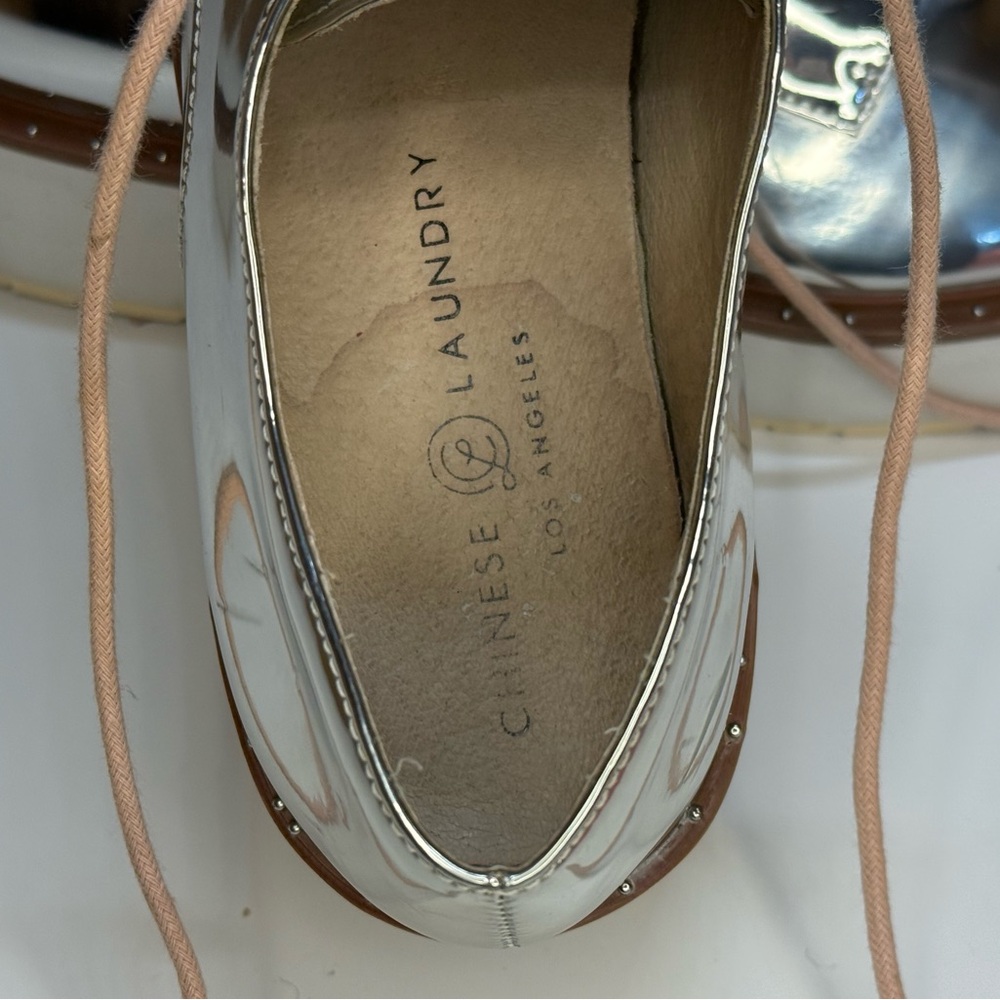 Silver Platform Oxford Shoes - Picture 5 of 7
